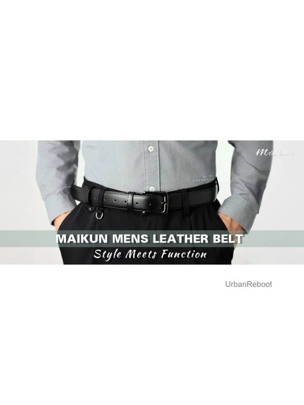 Men's Leather Dress Belt - Classic Casual Adjustable